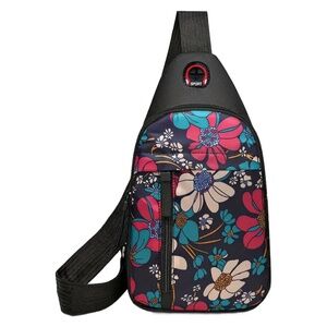 Floral Mini Backpack Crossbody Chest Diagonal Bag Sport Travel Casual Unisex New